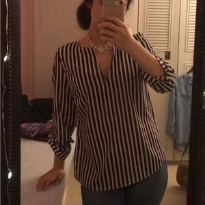 Burgundy stripped dress shirt